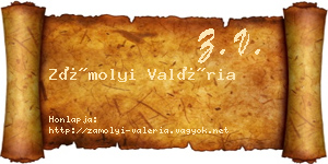 Zámolyi Valéria névjegykártya