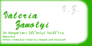 valeria zamolyi business card